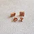 Brinco Quadrado Em Prata 925 E Zircônias com Banho Rose Gold Unissex - Imagem 3