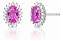 Brinco Prata 925 Legítima Rodinada Cristal Rosa Oval - Imagem 1