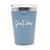 Copo Gratidão Semi-térmico Com Tampa 300ML Azul Parede Dupla - Imagem 2