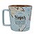 Caneca Viajar É Ter Novas Histórias Mapa-Múndi Cerâmica Azul Especial 400ML - Imagem 2