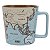 Caneca Viajar É Ter Novas Histórias Mapa-Múndi Cerâmica Azul Especial 400ML - Imagem 3