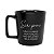 Caneca Ser Pai Bela Missão Cerâmica Preta Alça Quadrada 400Ml - Imagem 2