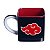 Caneca Itachi Uchiha Nuvens Akatsuki Cubo 3D Quadrada Cerâmica 300ML Oficial Naruto VIZ - Imagem 3