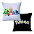 Almofada Pokémon Bulbasaur Charmander e Squirtle Aveludada Quadrada 40cmX40cm - Imagem 1