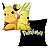 Almofada Pokémon Pikachu e Raichu Aveludada Quadrada 40cmX40cm - Imagem 1