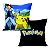 Almofada Pokémon Ash Ketchum e Pikachu Aveludada Quadrada 40cmX40cm - Imagem 1