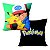 Almofada Pokémon Pikachu e Ash Ketchum Abraço Aveludada Quadrada 40cmX40cm - Imagem 1