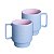 Caneca Gratidão Empilhável Porcelana Azul Alça Quadrada 400ML - Imagem 1