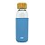 Garrafa Gratidão Ecológica De Vidro 450ml Azul BPA Free - Imagem 4