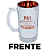 Caneca Chopp Frase Pai Felicidade Vidro Eletrostática 450ML - Imagem 2