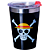 Copo Caveira Chapéu Monkey D. Luffy Térmico Quente Gelado 300ml Com Tampa Oficial One Piece - Imagem 1