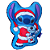 Almofada 3d Stitch Papai Noel Natal Aveludada Oficial Disney - Imagem 1