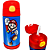 Garrafa Super Mario Térmica Infantil Com Canudo De Silicone 300ML Azul E Vermelha Oficial Nintendo - Imagem 1