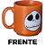Mini Caneca Jack Skellington Laranja Café Expresso Empilhável Cerâmica 100ML Oficial O Estranho Mundo De Jack Disney - Imagem 2