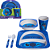 Stitch Kit Refeição Infantil Fibra Bambu E Melamina Bowl + Prato + Copo + Garfo E Faca Oficial Disney - Imagem 1