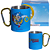 Caneca Sonic Aço Inox Azul Com Mosquetão Oficial Sega - Imagem 1
