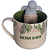 Caneca Floral Cultive O Bem Com Boneco Infusor De Chá Cerâmica - Imagem 1