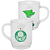 Caneca Palmeiras Vidro Transparente 220 ml Oficial Porco Verdão - Imagem 1