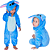 Stitch Macacão Kigurumi Pijama Roupa Fantasia Cosplay Inverno 2 anos Oficial Disney - Imagem 1