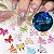 Decoração de unhas formato borboleta 3D Lua Estrela - Imagem 1