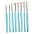 Kit 8 Pincel Unhas Gel Extensão Ponta Fina Lingua Gato Azul - Imagem 1