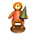 Urso Natalino com Pinheiro em Resina 16cm - Imagem 1