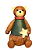 Urso Decorativo com Estrela em Resina 13cm - Imagem 1