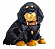 Cachorro Decorativo Rottweiler Sentado Com 15x15x10cm - Imagem 1