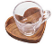Jogo De 6 Peças Xicara Café C/Pires De Madeira Coração 75ml - Imagem 1