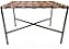 Banqueta Em Couro Com Tiras 32x47x36cm - Imagem 1