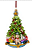 Árvore De Natal Sobre Almofada Em Vidro 18cm - Imagem 1
