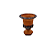 Taça Decorativa Em Cerâmica Terracota Borda Azul 14x11cm - Imagem 1