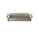 Bandeja Retangular Em Prata Com Alça Bambu 40x29cm - Imagem 2