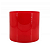 Vaso Em Vidro Cilindro Vermelho 19x19cm - Imagem 1
