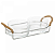 Petisqueira de Vidro Dupla com Suporte e Alça em Sisal Nature 23,5x10,5x6cm Wolff - Imagem 1