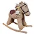 Balanço De Madeira De Cavalo Pé De Pano e Urso Plush Com Música - Imagem 1