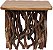 Mesa De Apoio De Madeira Rattan Rústico Base Reta 46x50cm - Imagem 1
