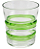 Jogo De 6 Peças De Copos Baixos Em Acrílico Com Detalhe Listras Verdes 414ml - Imagem 1
