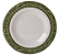 Jogo De 6 Peças De Pratos De Sobremesa Em Resina Com Borda Verde Branco 28cm - Imagem 1