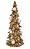 Árvore De Natal Decorativa Em Metal Dourada 14x34cm - Imagem 1