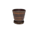 Vaso Cilindro Em Cerâmica Com Prato Acabamento Esmaltado Rústico Marrom 16x16cm - Imagem 1