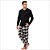 Pijama Podiun Masculino Manga Longa Xadrez - Imagem 1