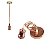 Pendente Decoração Vintage Retrô Soquete Bocal E27 Metal Tampa Suporte De Teto Decorativa e Fio Cabo PP Com Tecido - Imagem 3