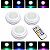 Kit 3 Spots Luminárias Lâmpadas Redondas Sem Fio RGB Coloridas Multicolor Led Com Controle Remoto Para Paredes Armários - Imagem 1