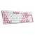 TECLADO MECÂNICO GAMER HADES BRANCO E ROSA SWITCH AZUL LED BRANCO ABNT2 - Imagem 4