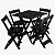 Conjunto de Mesa Com 4 Cadeiras Cor Preta 70x70 - Maplan - Imagem 1