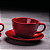 Xícara 80ml Oval com pires vermelho - Germer - Imagem 2