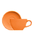Xícara 80ml Oval com pires laranja - Germer - Imagem 1