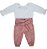 Conjunto Body Com Calça Menina Cotelê Roana - Rosa Seco - Imagem 1