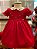 Vestido Infantil Bordados Rococó Natal Vermelho Roana - Imagem 2
